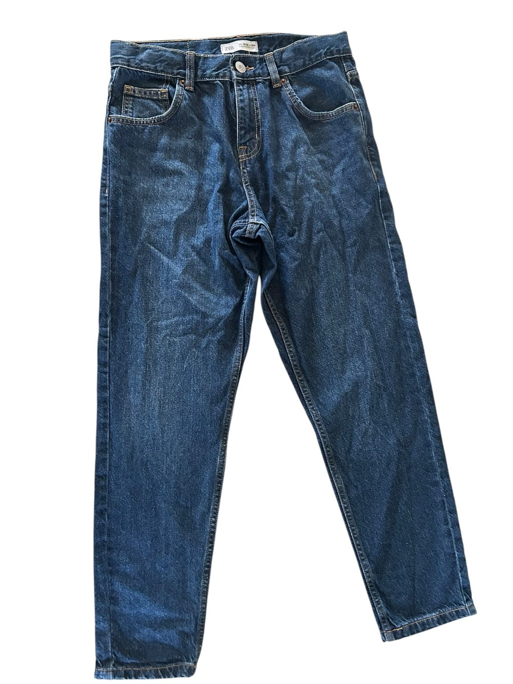 Zara Boys Jeans Size 13-14 164 Dark Wash Straight Leg Back to School Denim